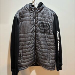 Ecko Unlimited Men's Gray and Black Quilted Jacket
